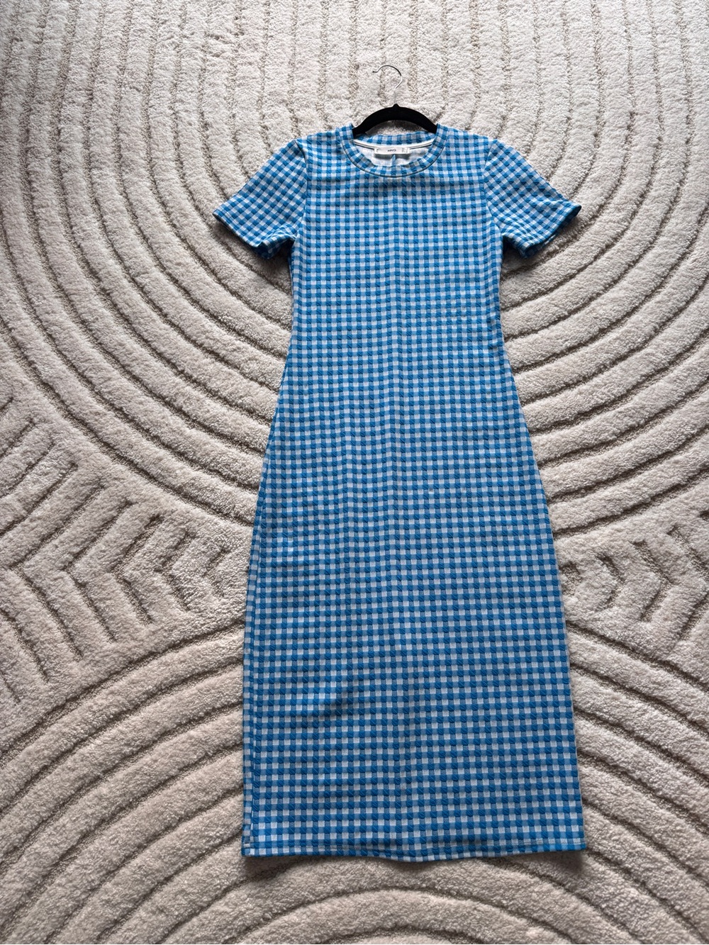 Mango Blue Gingham Maxi Dress